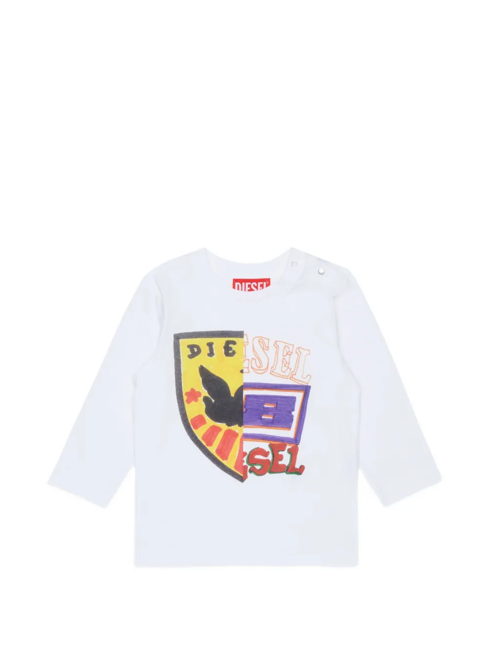 Diesel Kids graphic-print long-sleeved T-shirt - Bianco