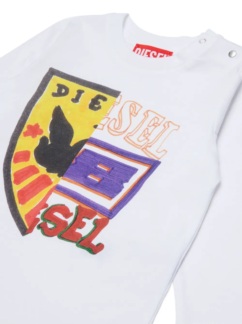 Diesel Kids T-shirt met grafische print Wit