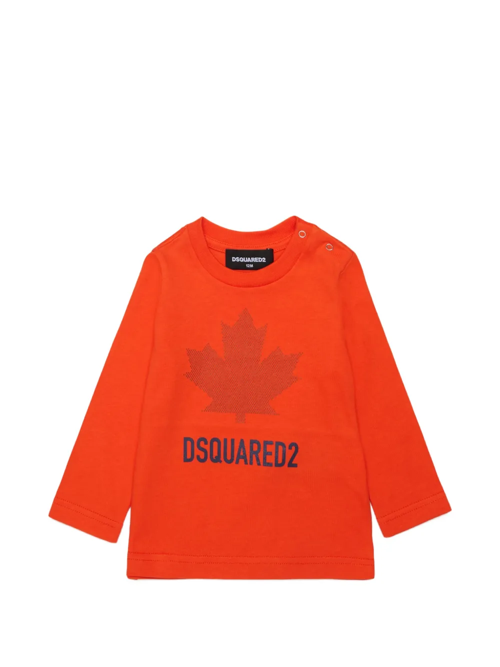 DSQUARED2 KIDS maple-leaf logo-print T-shirt Oranje