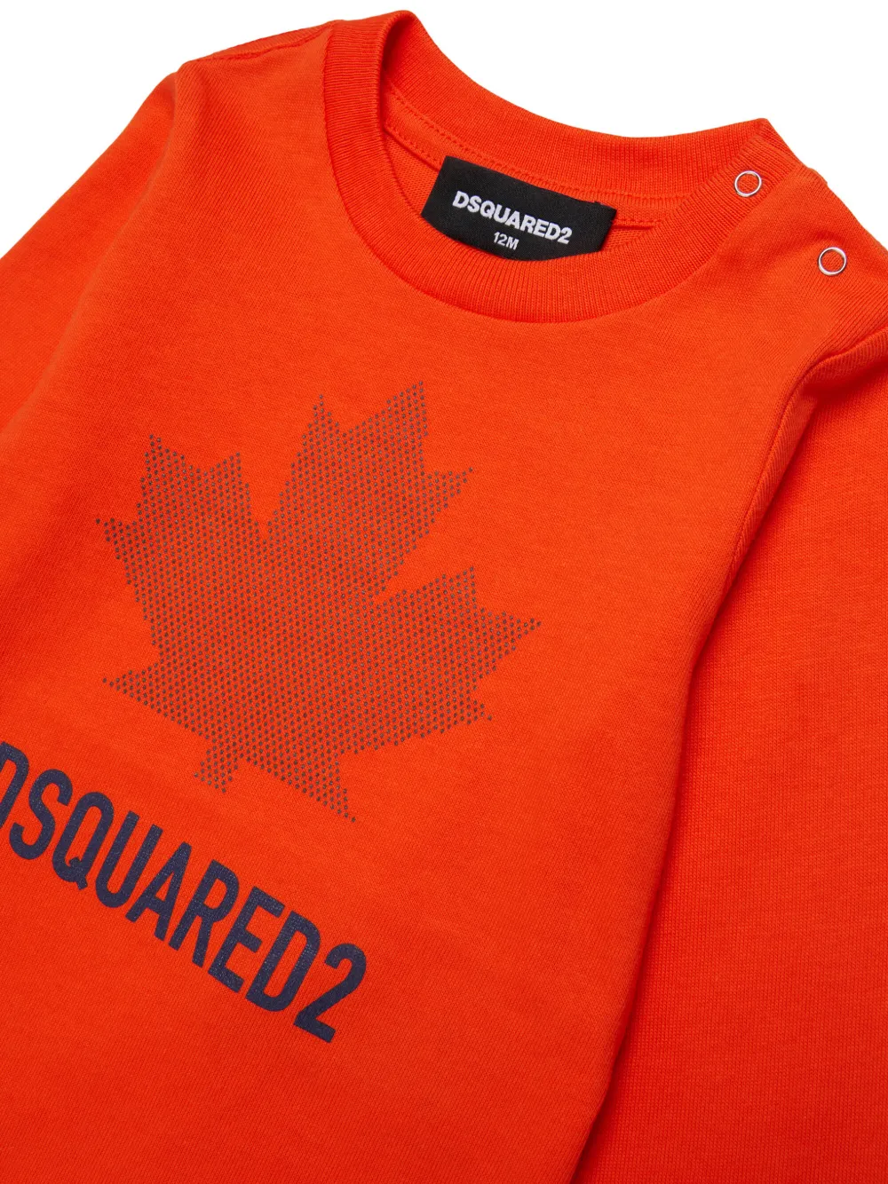 DSQUARED2 KIDS maple-leaf logo-print T-shirt Oranje