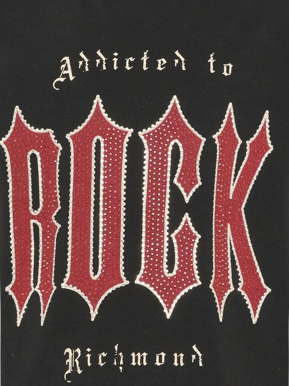 John Richmond Junior logo-print rhinestone-embellished T-shirt Zwart
