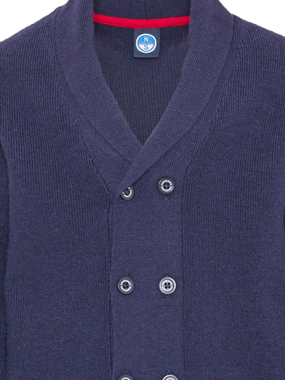 North Sails Kids double-breasted shawl-collar cardigan Blauw
