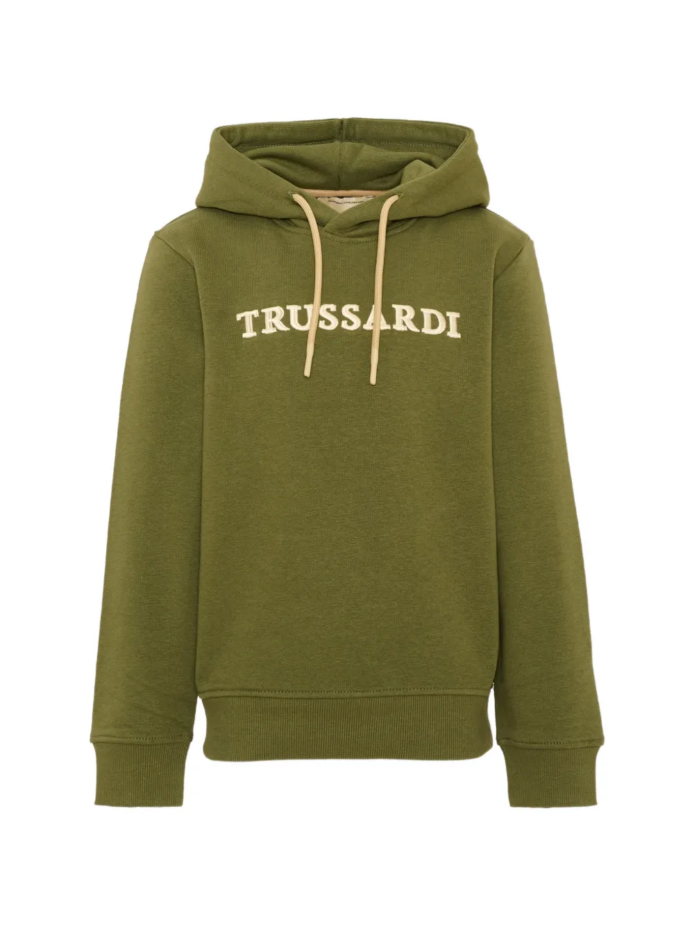 TRUSSARDI JUNIOR logo-embroidered drawstring hoodie - Verde