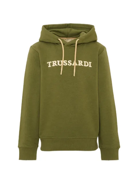 TRUSSARDI JUNIOR logo-embroidered drawstring hoodie