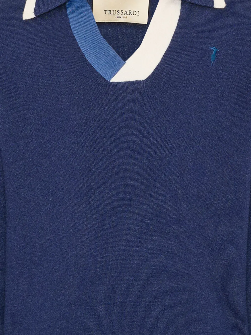 TRUSSARDI JUNIOR colour-block V-neck sweater Blauw