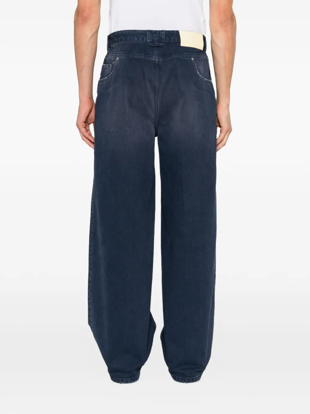 Axel Arigato Invert logo-embroidered wide-leg jeans Blauw