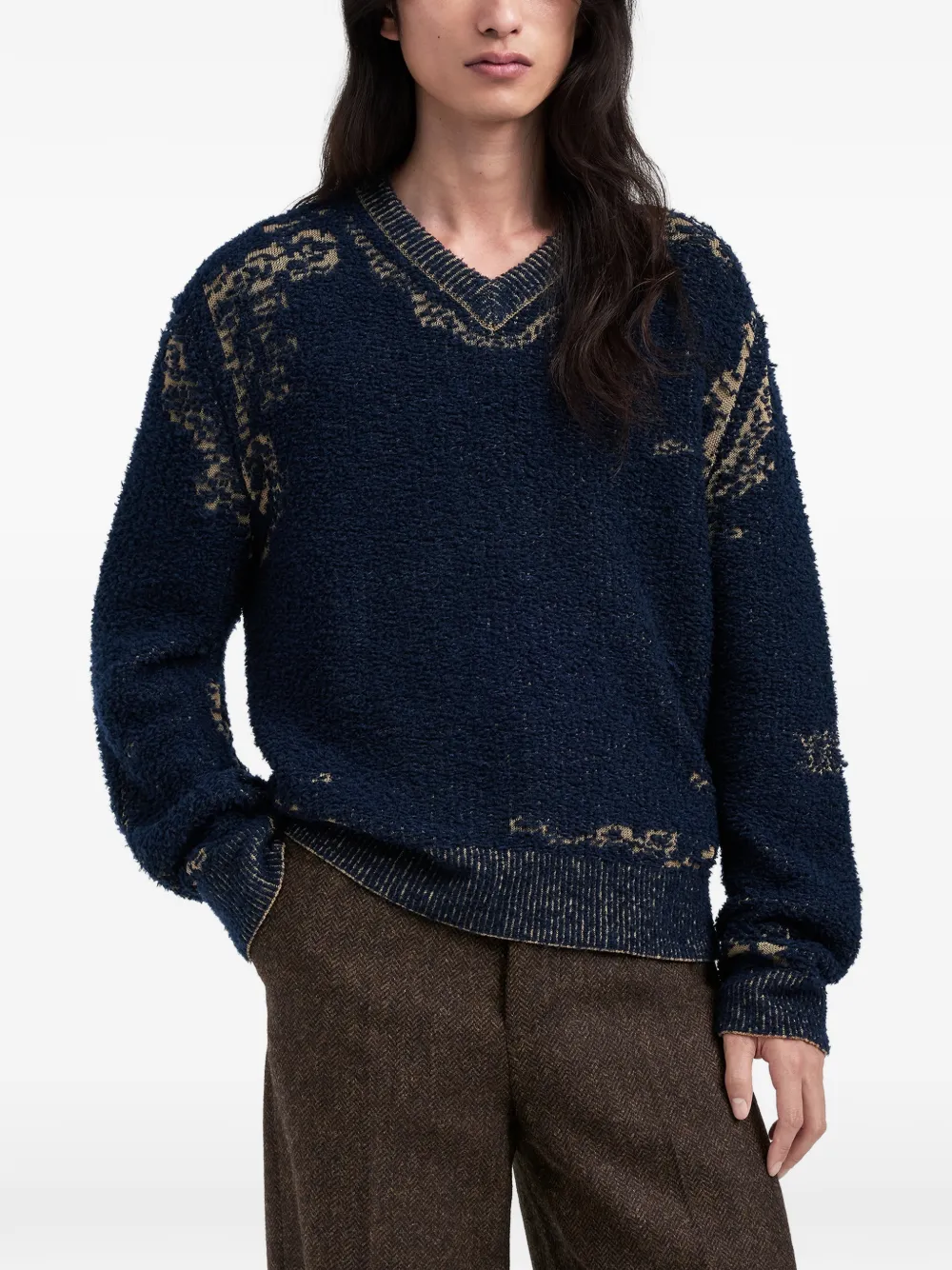 Maison Margiela V-neck sweater Blauw