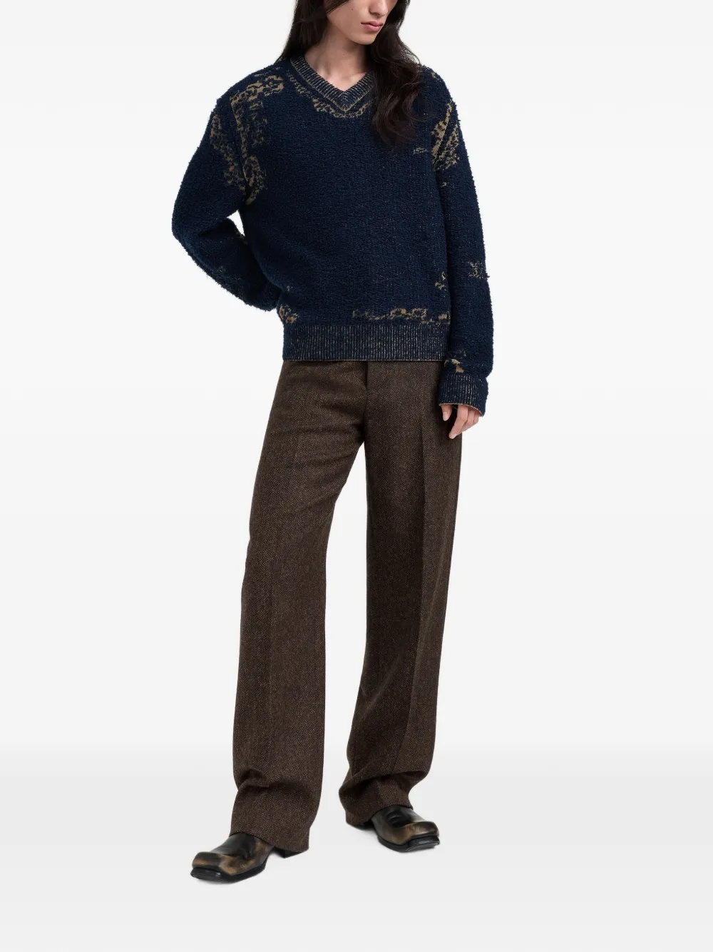 Maison Margiela V-neck sweater Blauw