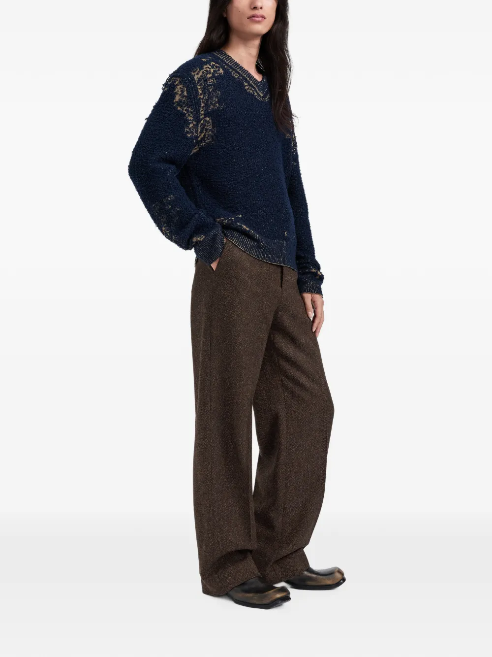 Maison Margiela V-neck sweater Blauw