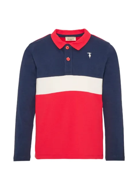 TRUSSARDI JUNIOR colour-block long-sleeve polo shirt