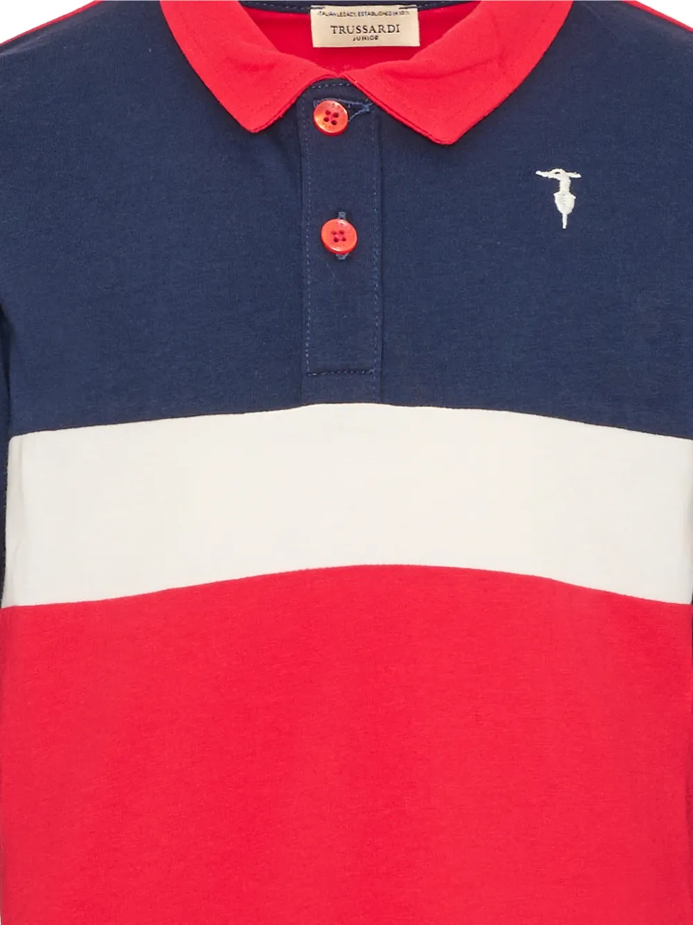 TRUSSARDI JUNIOR colour-block long-sleeve polo shirt Rood