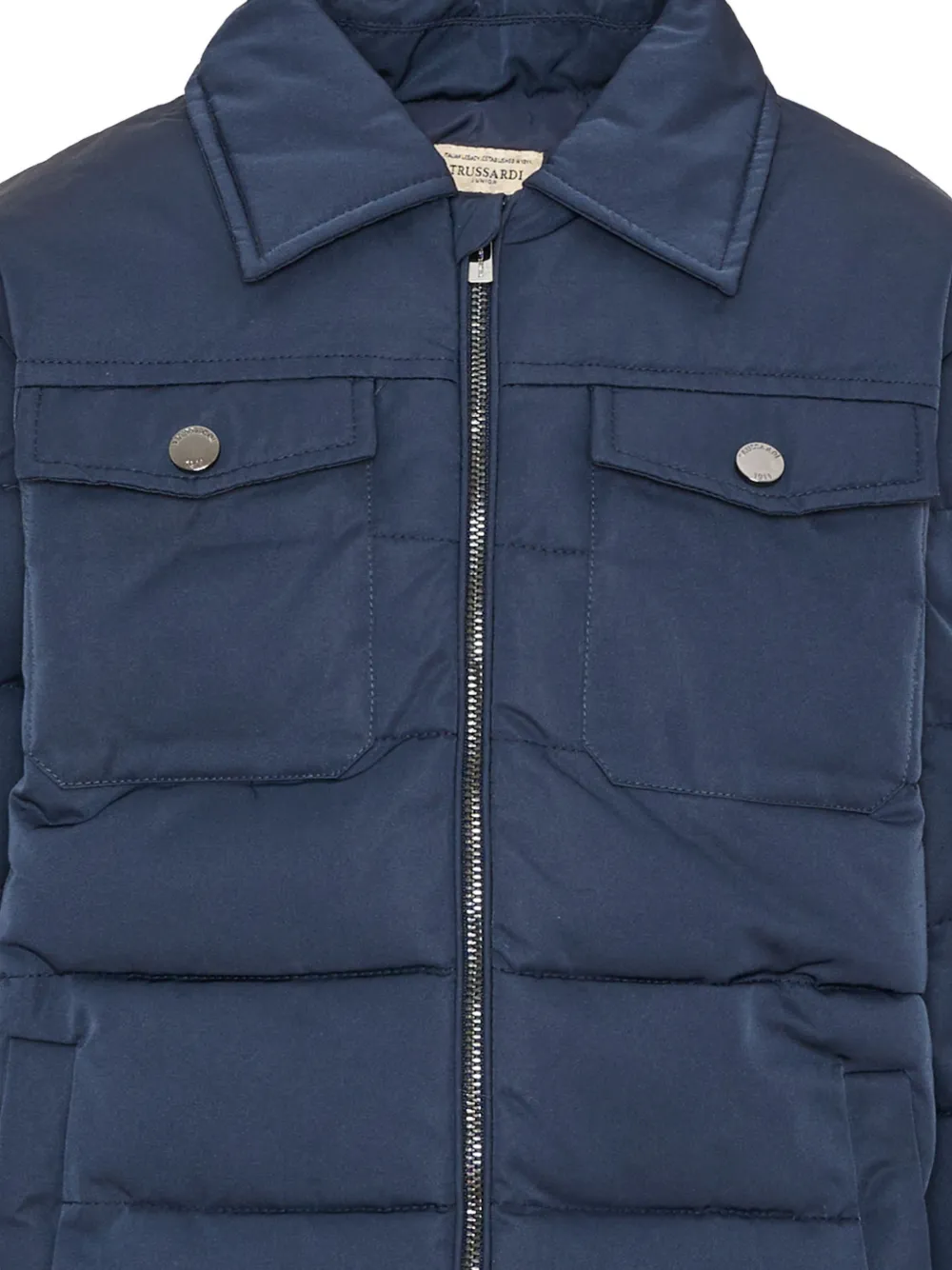 TRUSSARDI JUNIOR Gewatteerd jack met logopatch Blauw