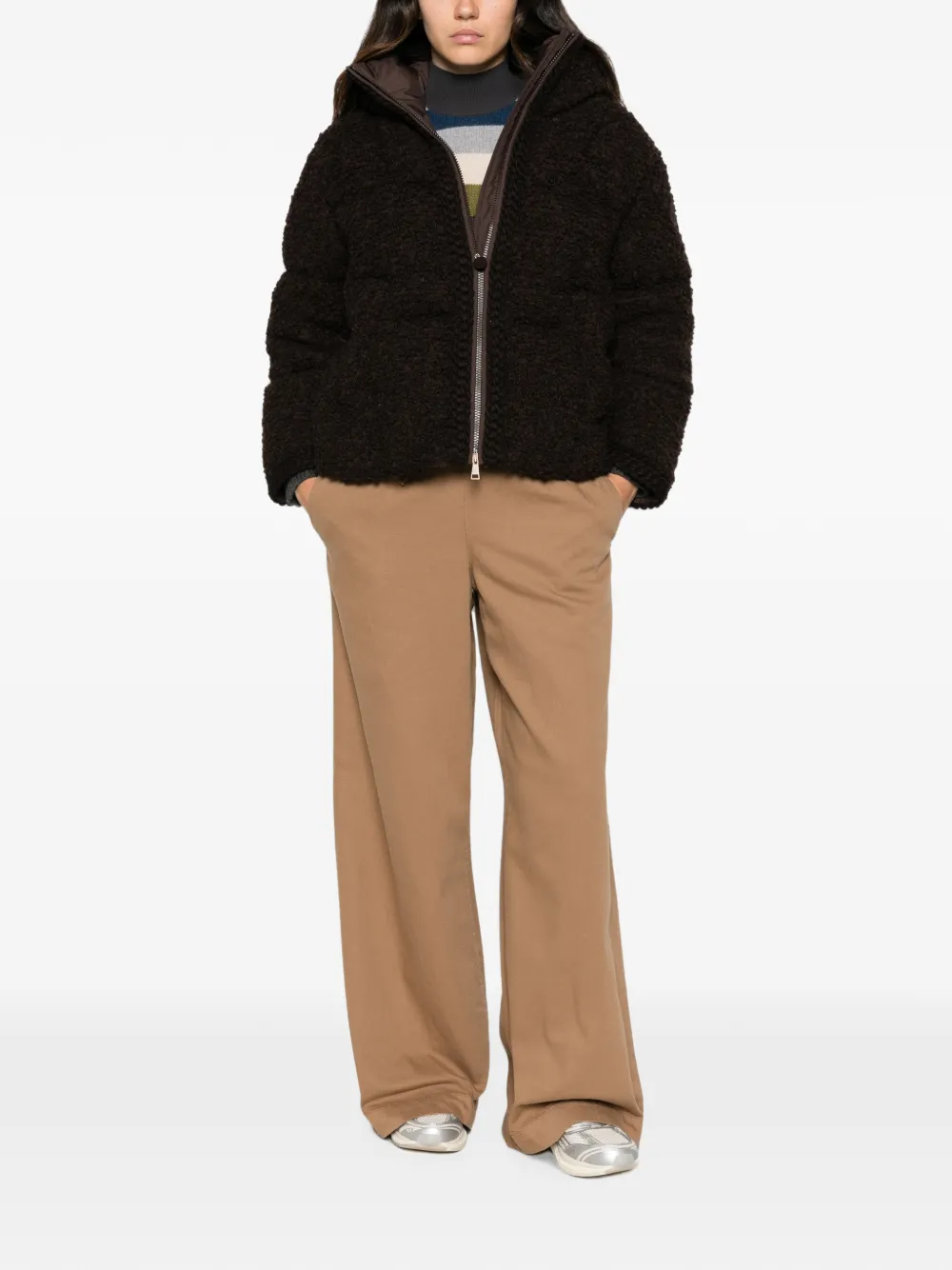 Moncler Cristallin donsjack met capuchon Bruin