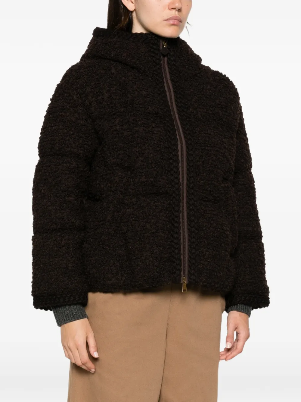 Moncler Cristallin donsjack met capuchon Bruin