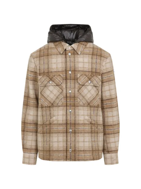 Moncler Nyvalin check-pattern hooded down jacket