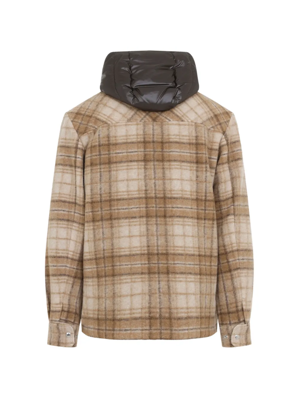 Moncler Nyvalin geruit donsjack met capuchon Beige