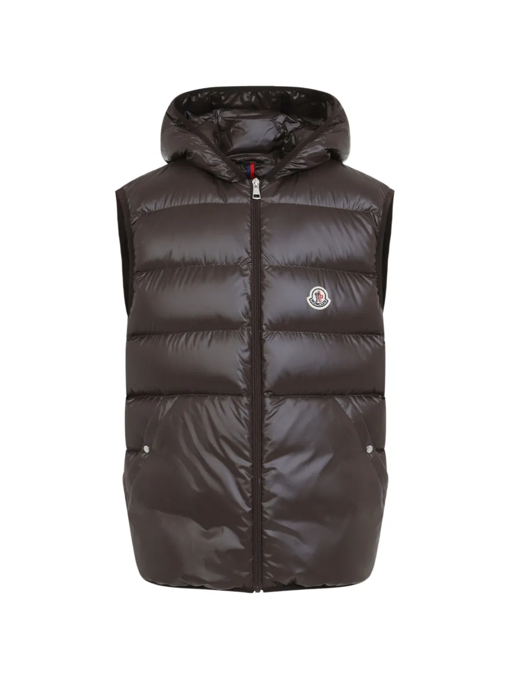Moncler Nyvalin geruit donsjack met capuchon Beige