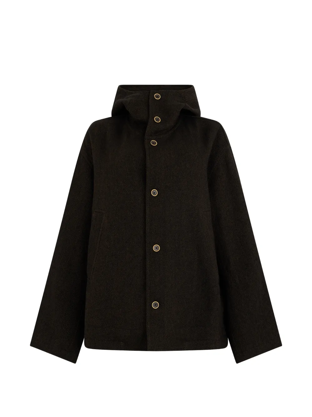 Uma Wang hooded button-up jacket - Marrone