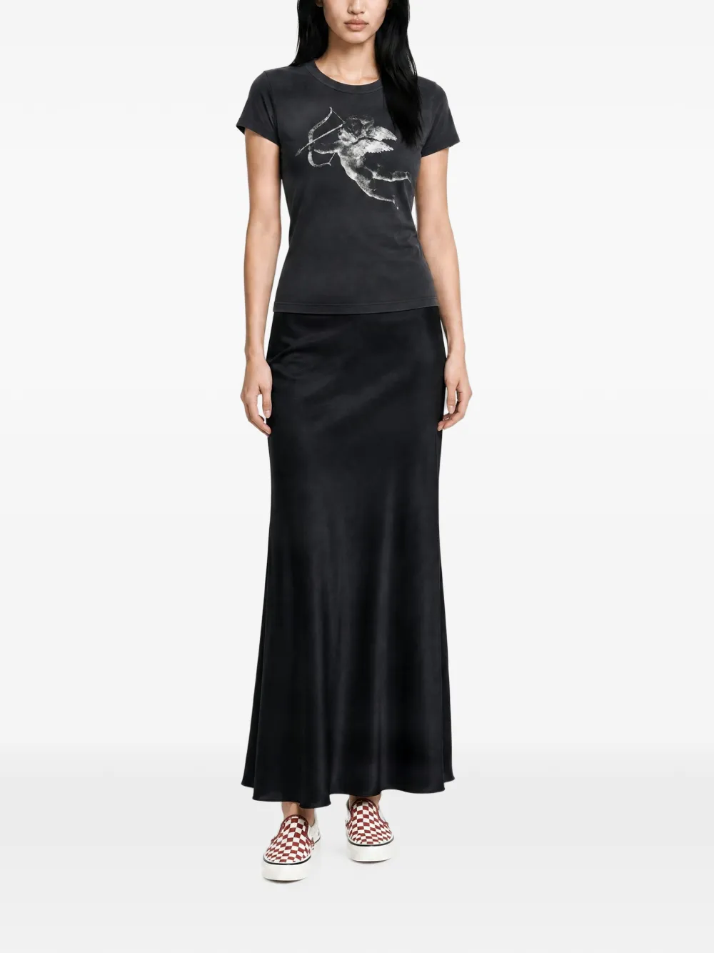 Fiorucci satin-finish maxi skirt Zwart