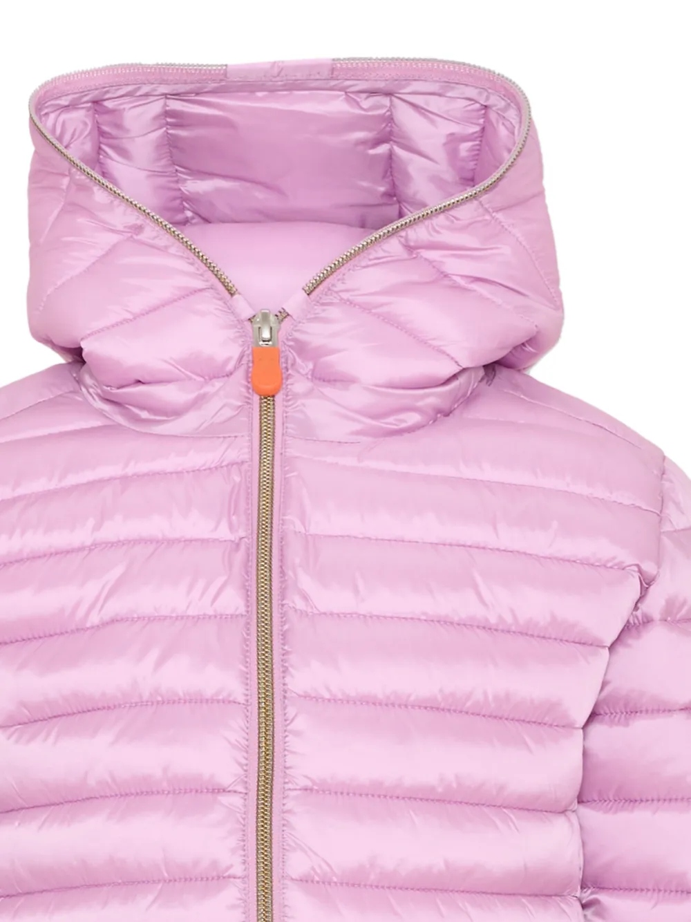 Save The Duck Kids quilted hooded jacket Roze