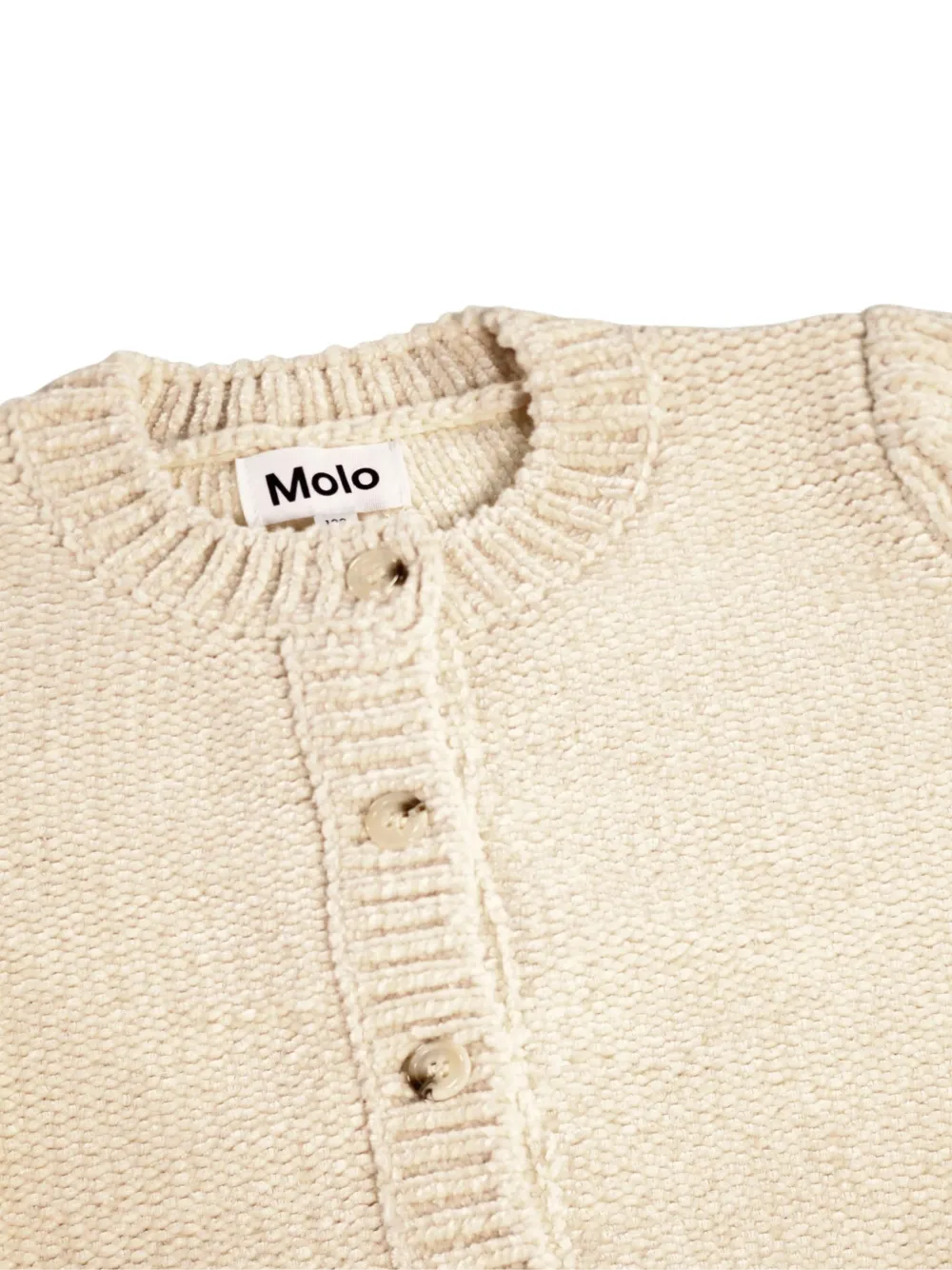 Molo Gilah chunky-knit button-up cardigan Beige