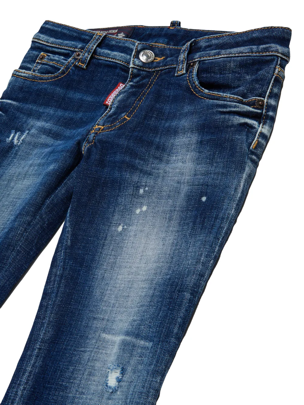 DSQUARED2 KIDS distressed-finish jeans Blauw