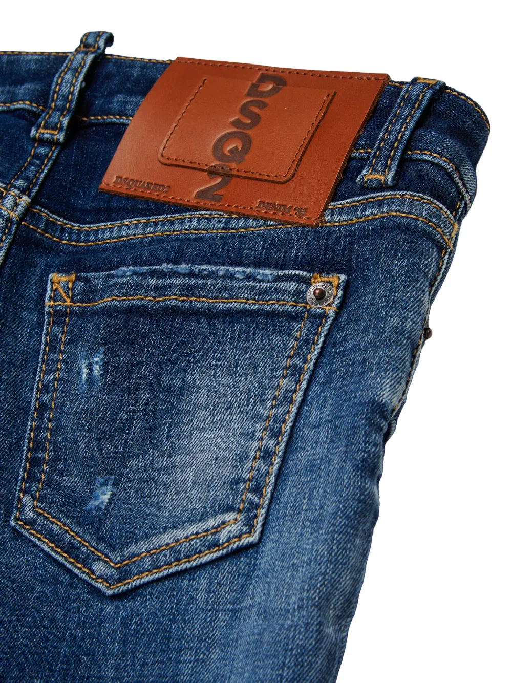 DSQUARED2 KIDS distressed-finish jeans Blauw