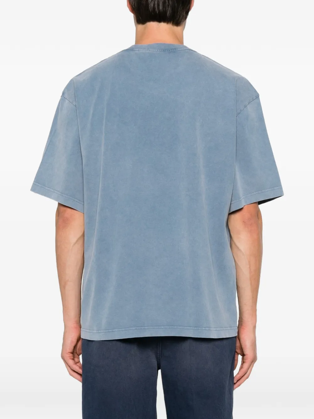 Axel Arigato Distort logo-print cotton T-shirt Blauw