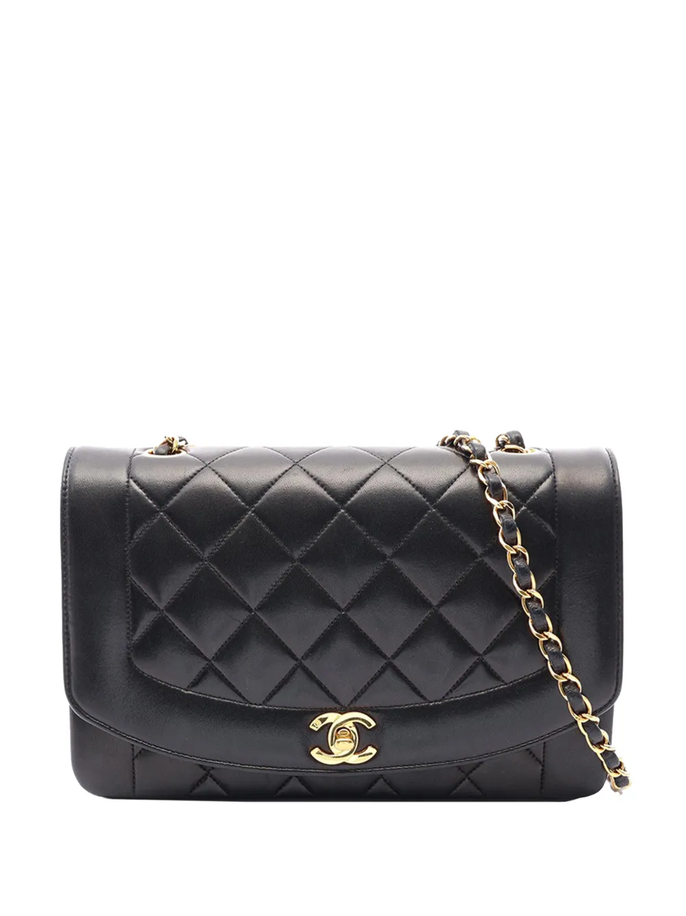 CHANEL Pre-Owned 1991-1994 Medium Lambskin Diana Flap crossbody bag - Nero