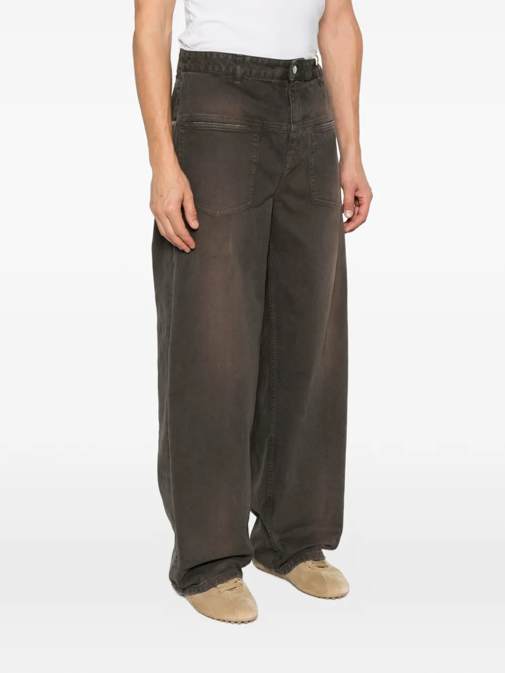 Axel Arigato Invert jeans met opgestikte zak en vervaagd effect Bruin