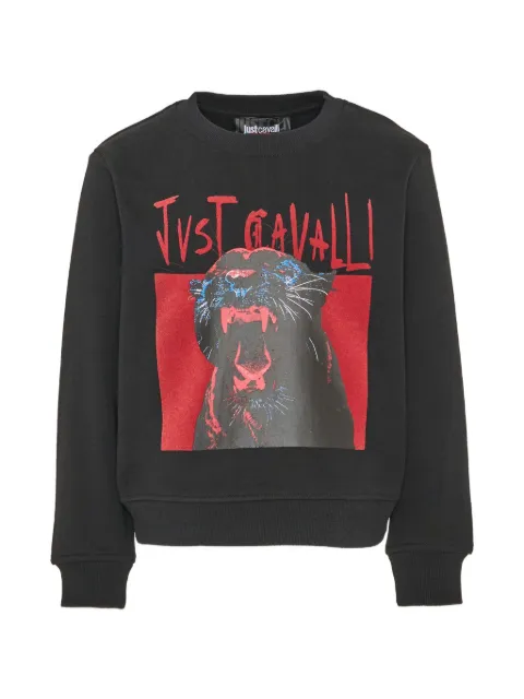 Just Cavalli Kids panther-print logo sweatshirt