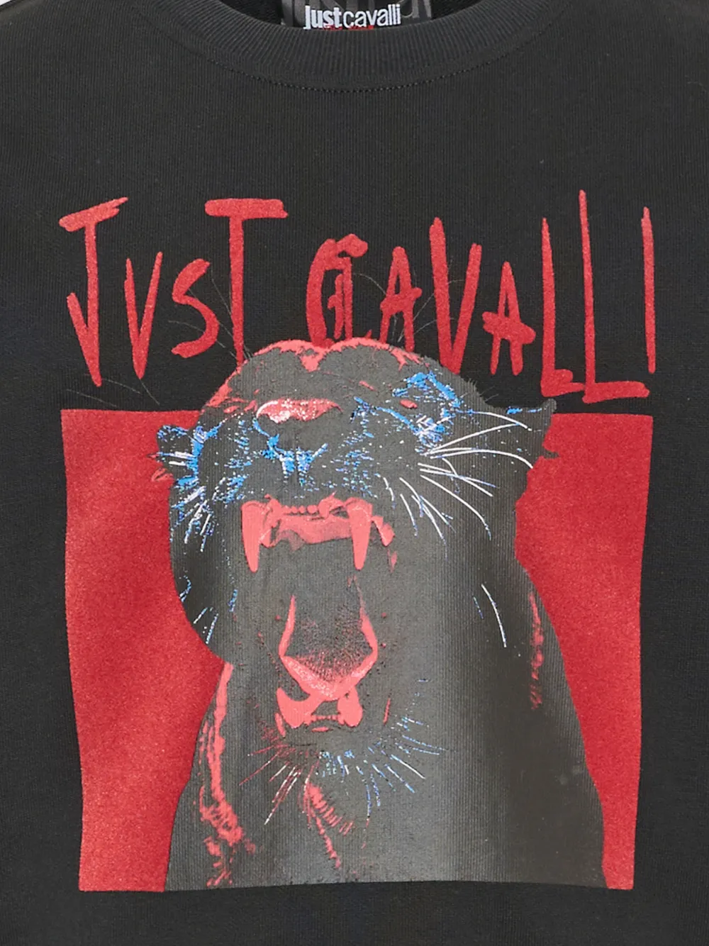 Just Cavalli Kids panther-print logo sweatshirt Zwart