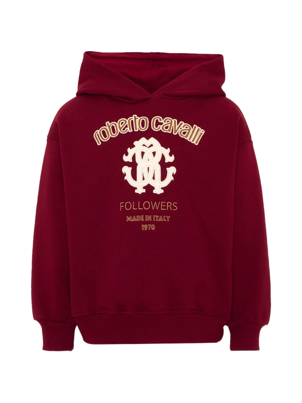 Roberto Cavalli Junior hoodie à logo brodé - Rouge Roberto Cavalli Junior hoodie à logo brodé - Rouge