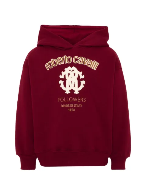 Roberto Cavalli Junior logo-embroidered hoodie