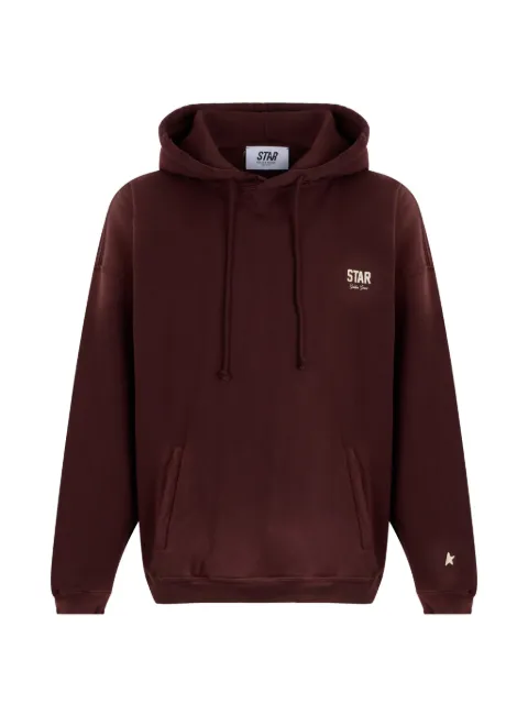 Golden Goose hooded sweatshirt in burgundy cotton with logo
