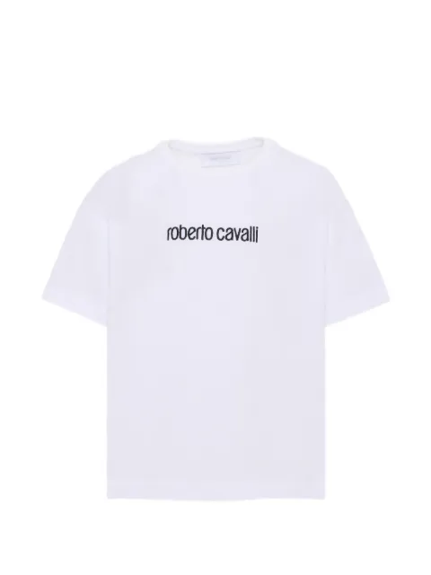 Roberto Cavalli Junior logo-embroidered T-shirt