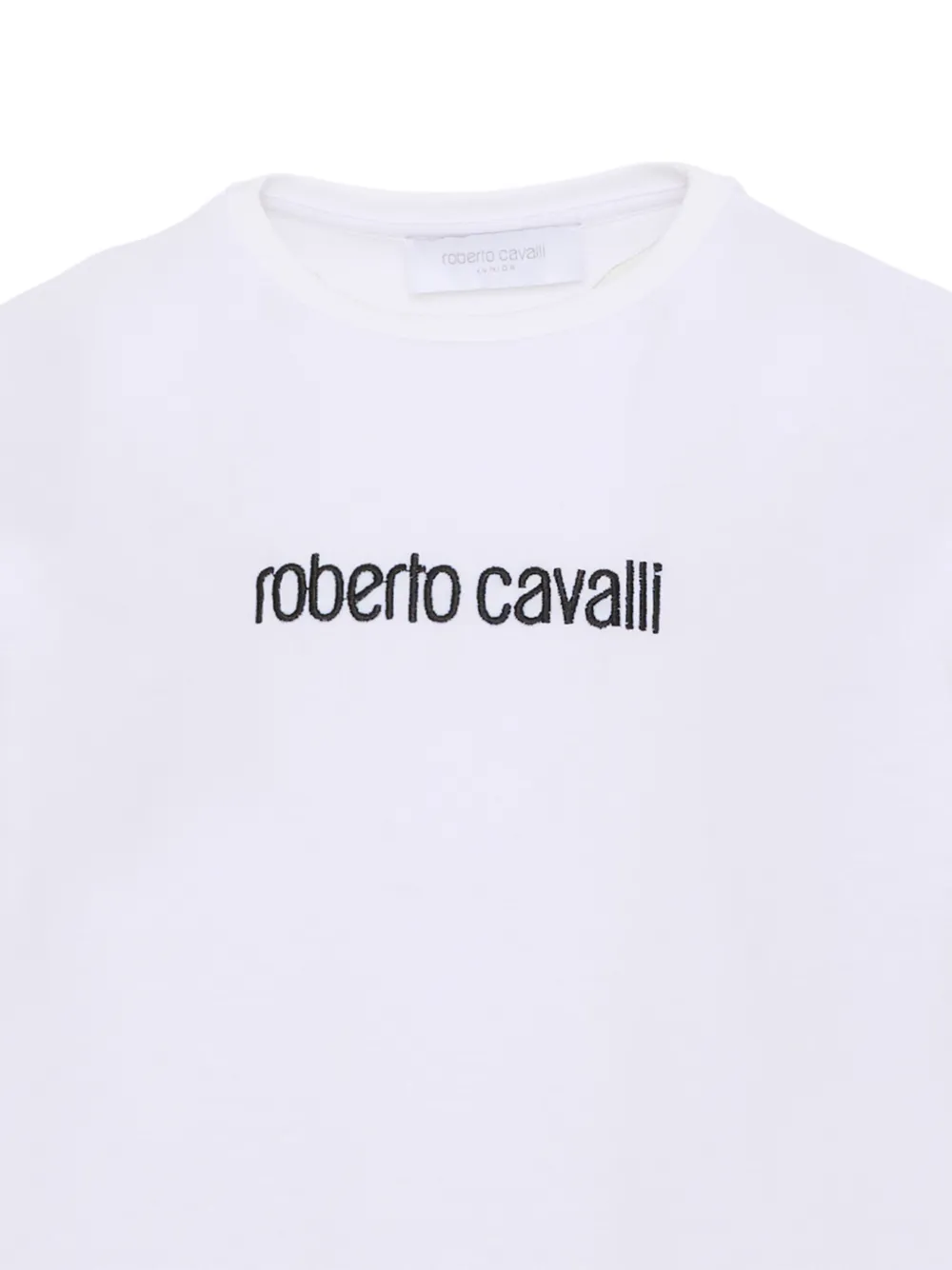 Roberto Cavalli Junior T-shirt met geborduurd logo Wit