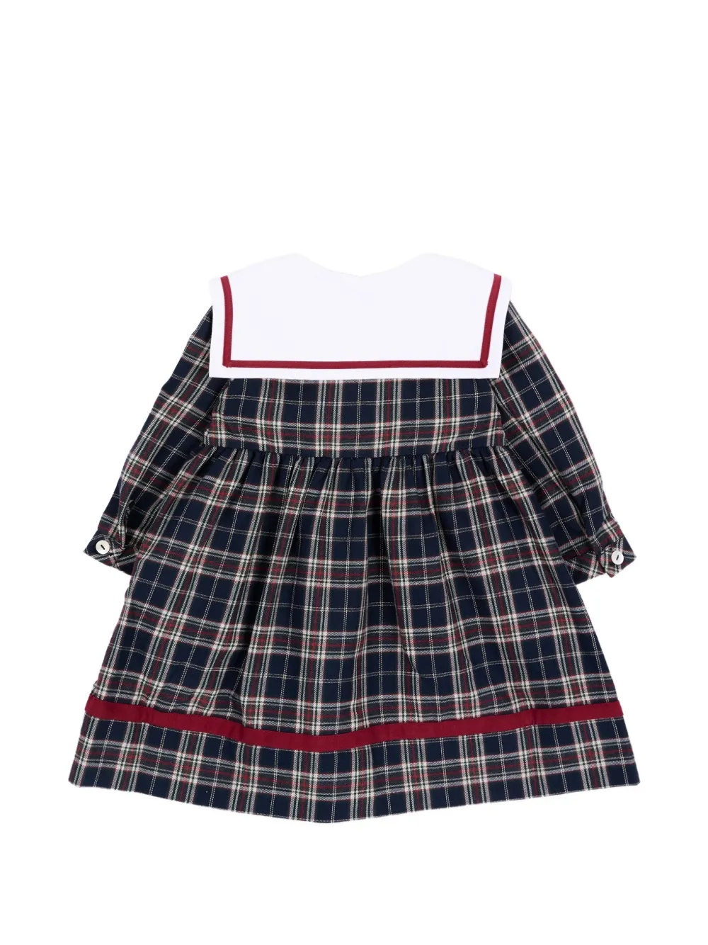 KIDIWI Geruite jurk met geborduurde kraag Blauw