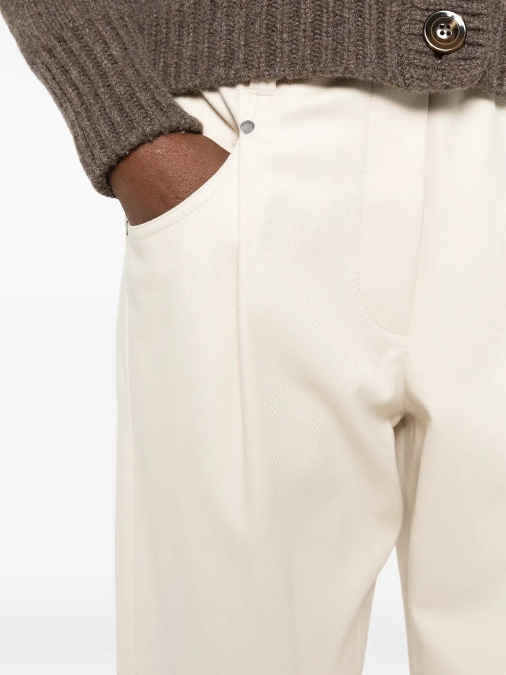 Brunello Cucinelli Broek met elastische taille Beige