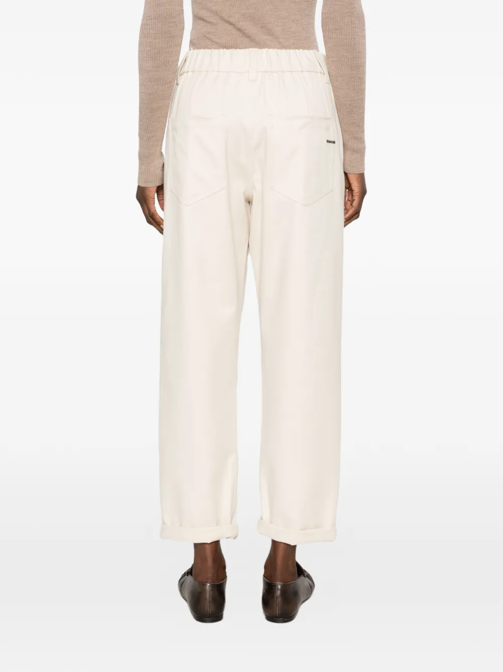 Brunello Cucinelli Broek met elastische taille Beige