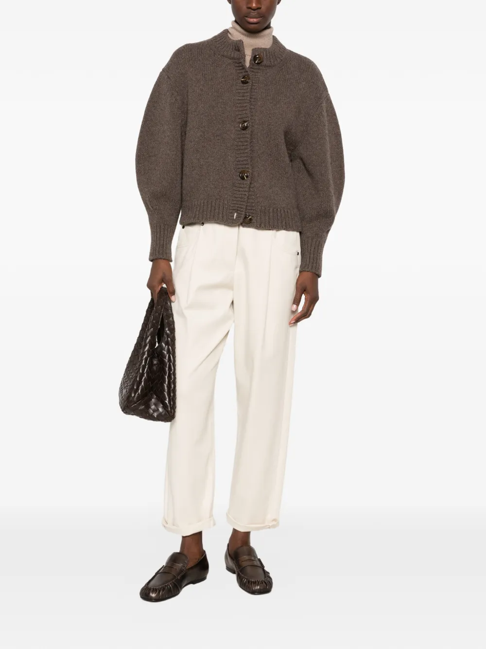 Brunello Cucinelli Broek met elastische taille Beige