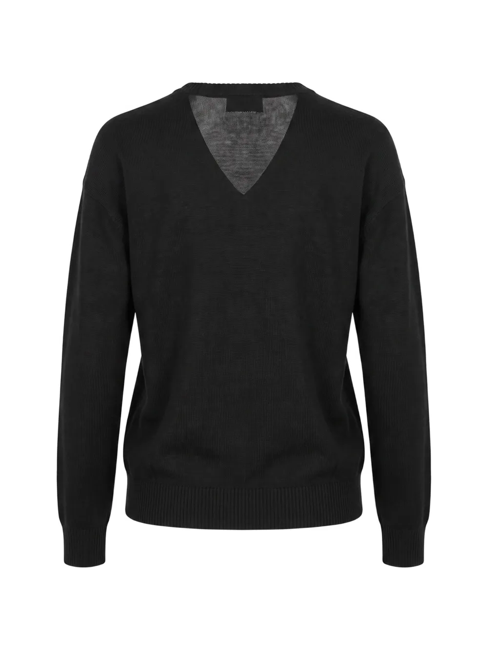 Drumohr V-neck Merino Wool Sweater in Black, view 2