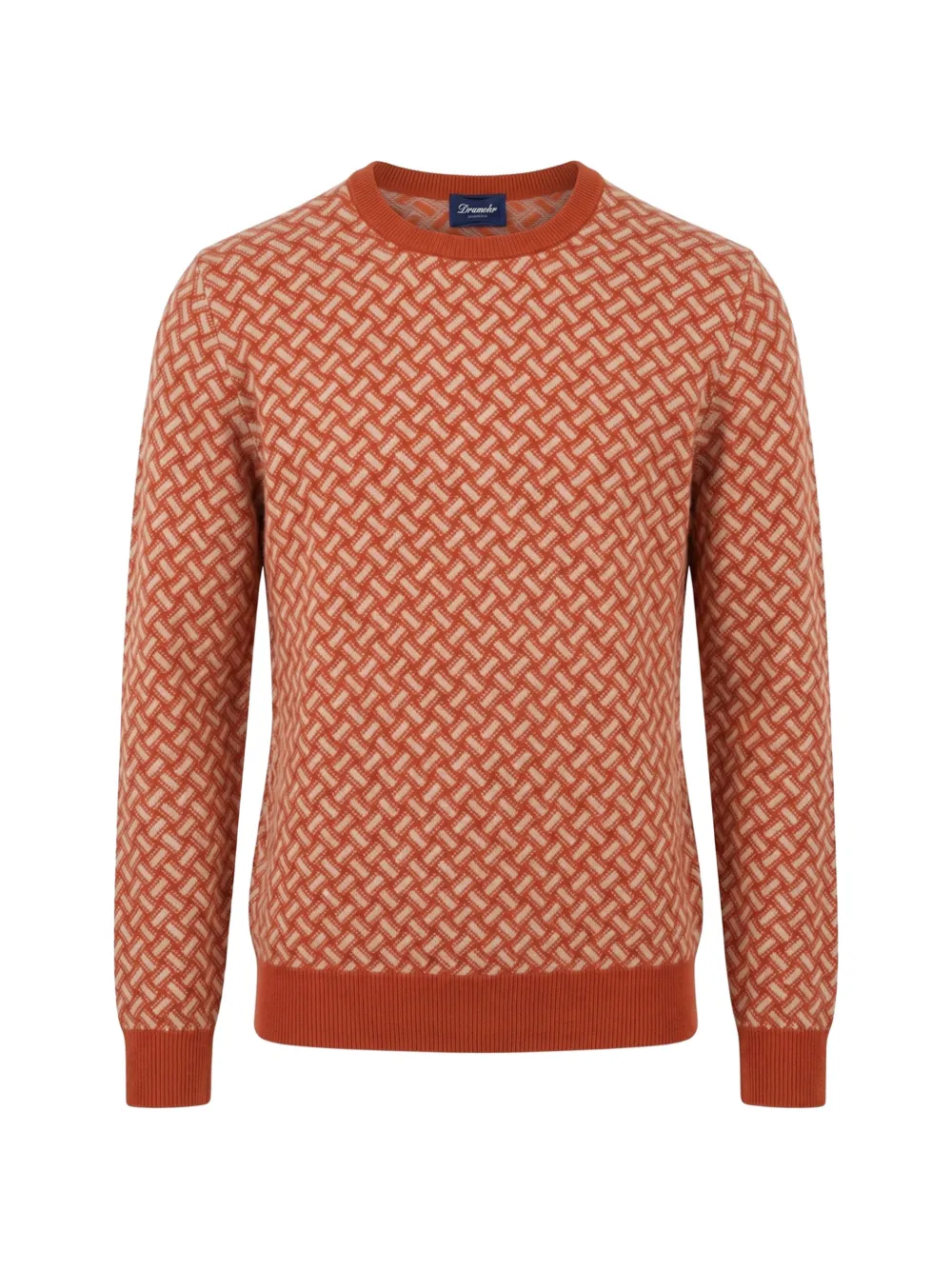 Drumohr geometric-pattern cashmere sweater - Arancione