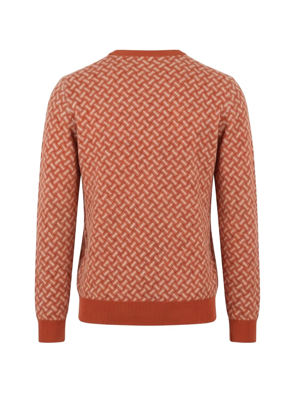 Drumohr geometric-pattern cashmere sweater Oranje