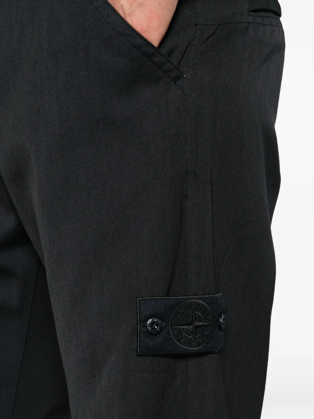 Stone Island logo-patch trousers Zwart