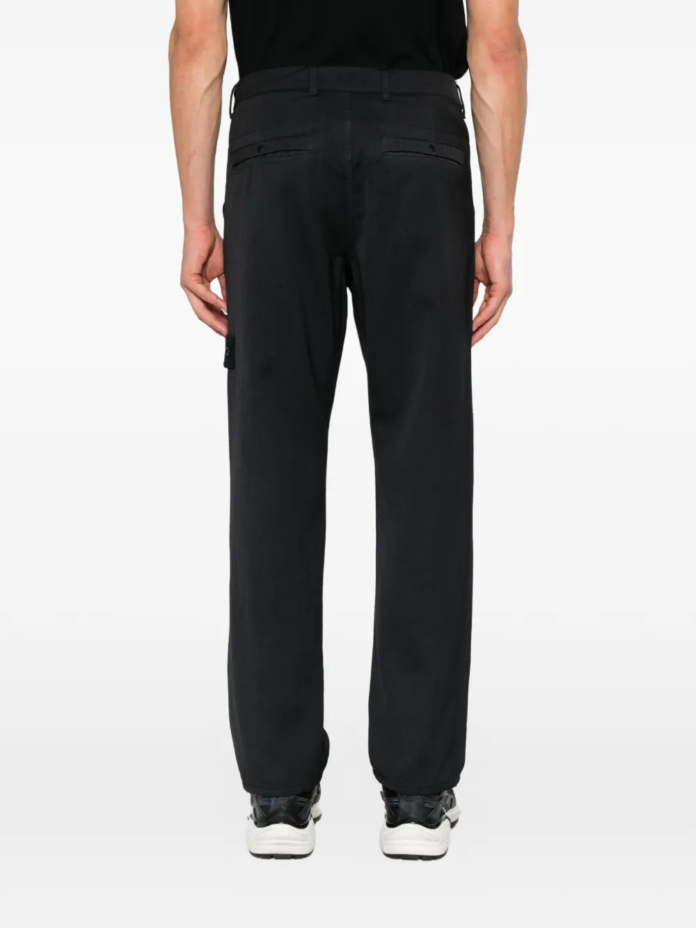 Stone Island logo-patch trousers Zwart