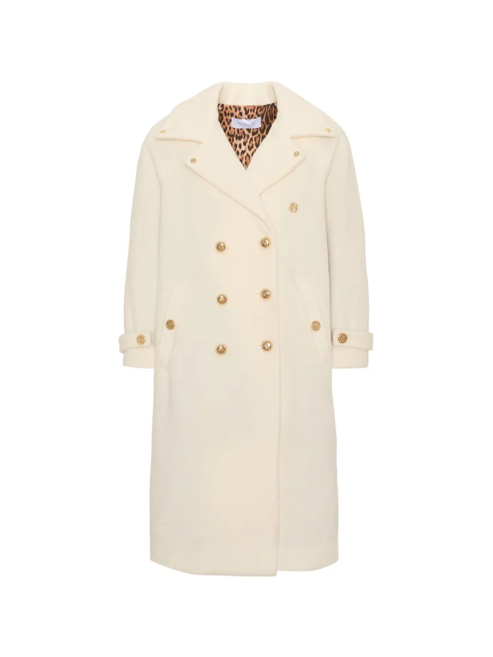 Roberto Cavalli Junior double-breasted logo-plaque coat - Toni neutri