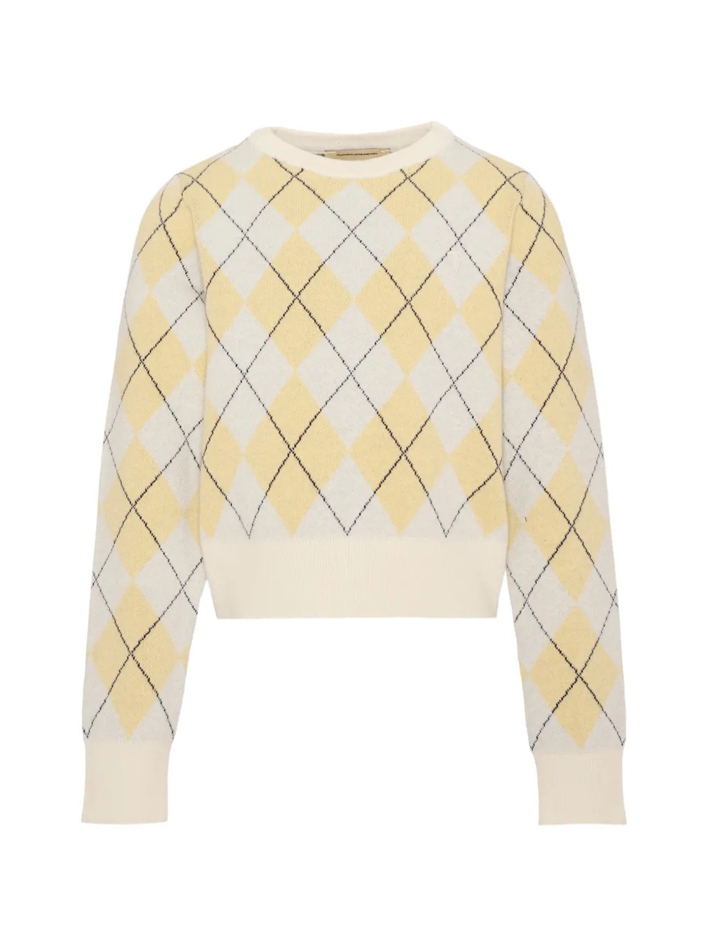 TRUSSARDI JUNIOR sweat à motif en argyle - Jaune TRUSSARDI JUNIOR sweat à motif en argyle - Jaune