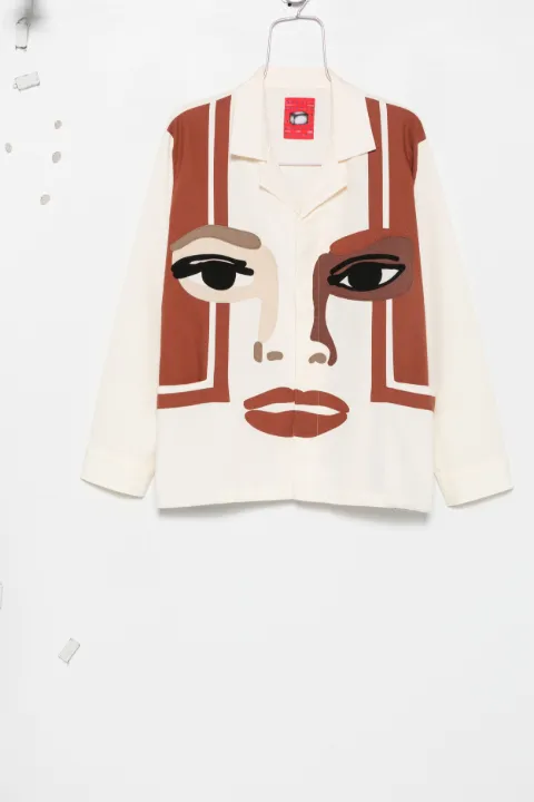 KidSuper face-patchwork long-sleeve shirt