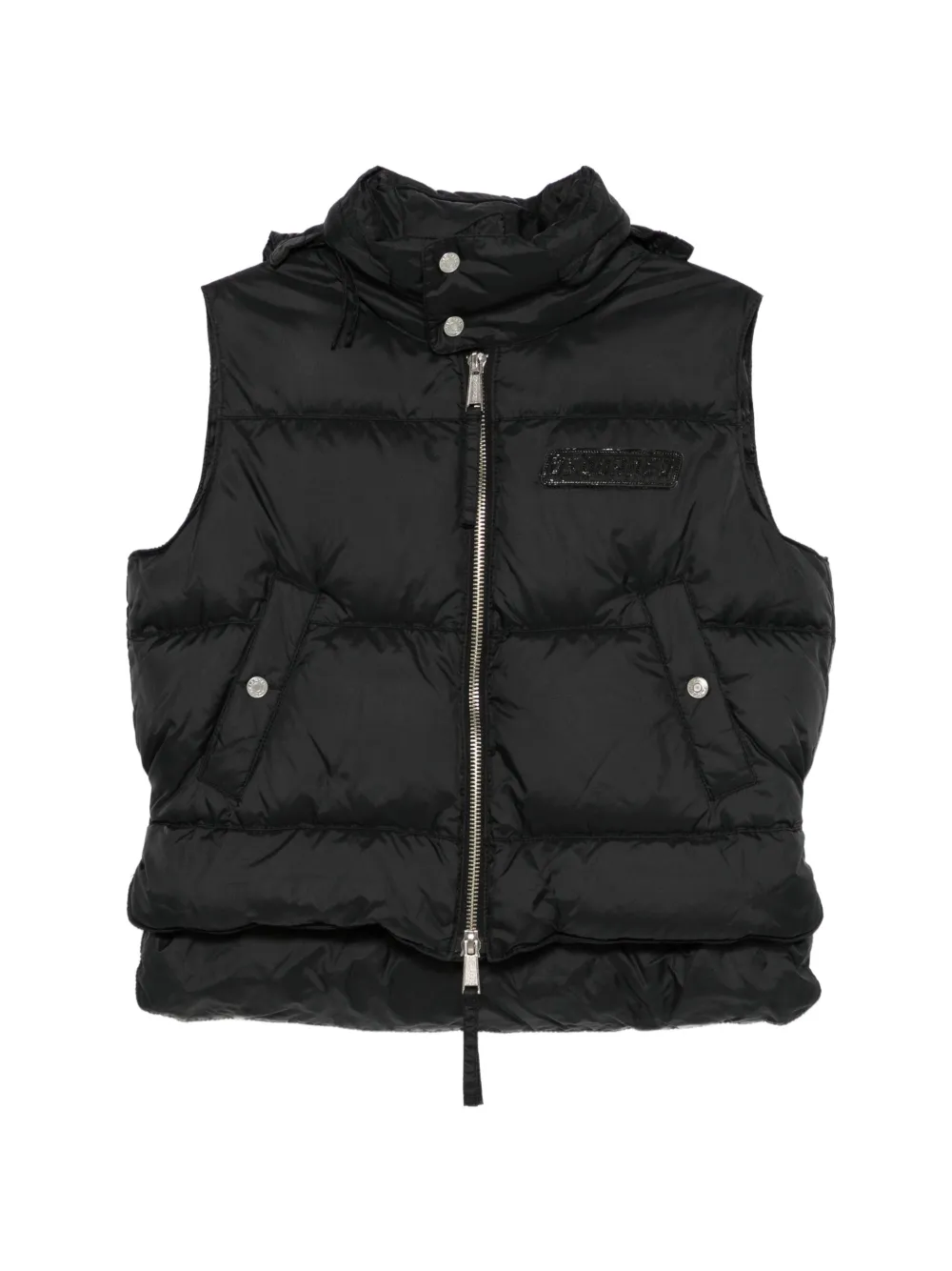 Pre-owned Dsquared2 2000s Quilted Hooded Gilet In Black